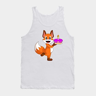 Fox Birthday Candle Cake Tank Top